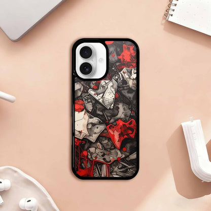 iPhone 17 Case — Black &amp; Red Ink Camo, Custom Made Phone Cover