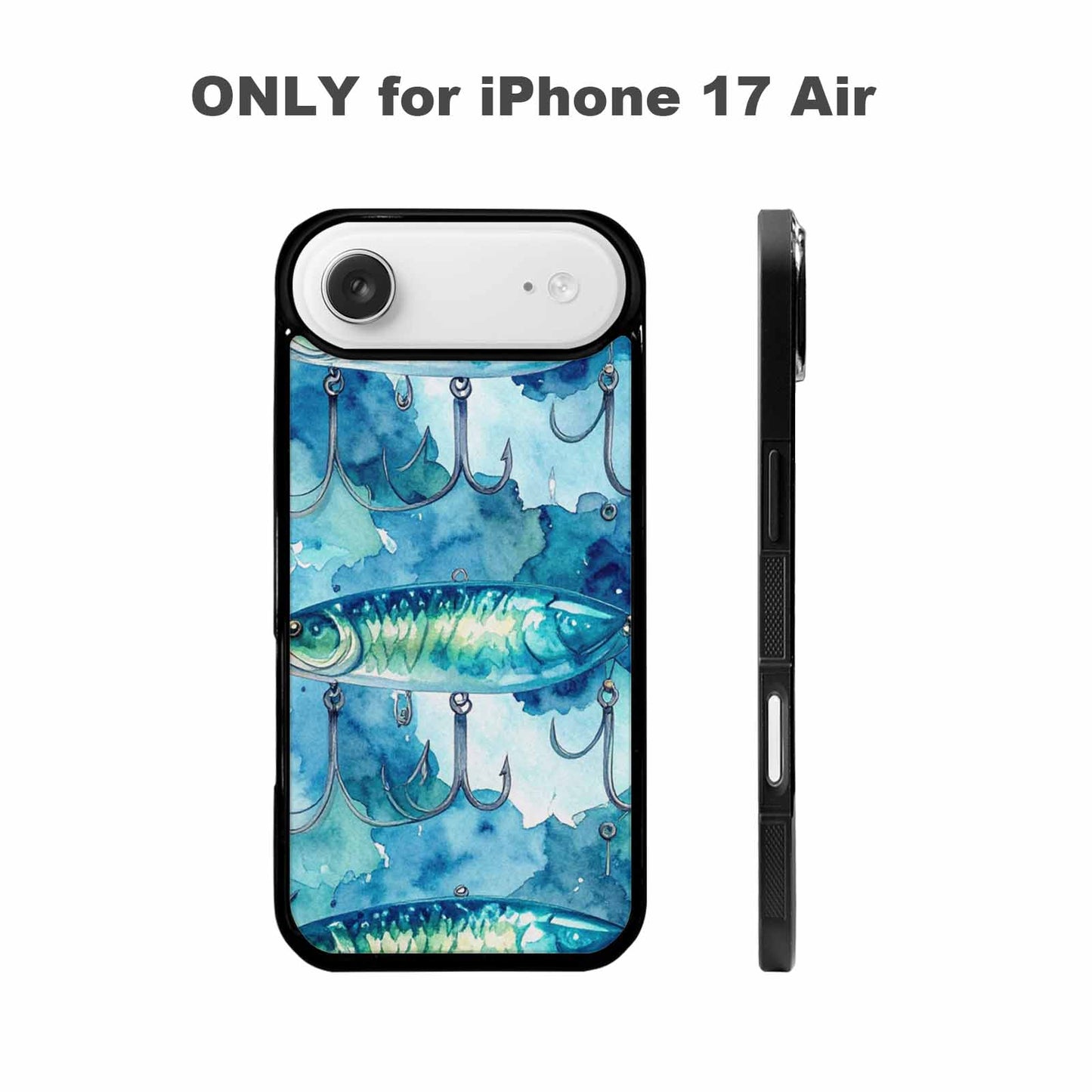 iPhone 17 Air Case — Fishing Lure And Hook Pattern Watercolor, Original Design Phone Case