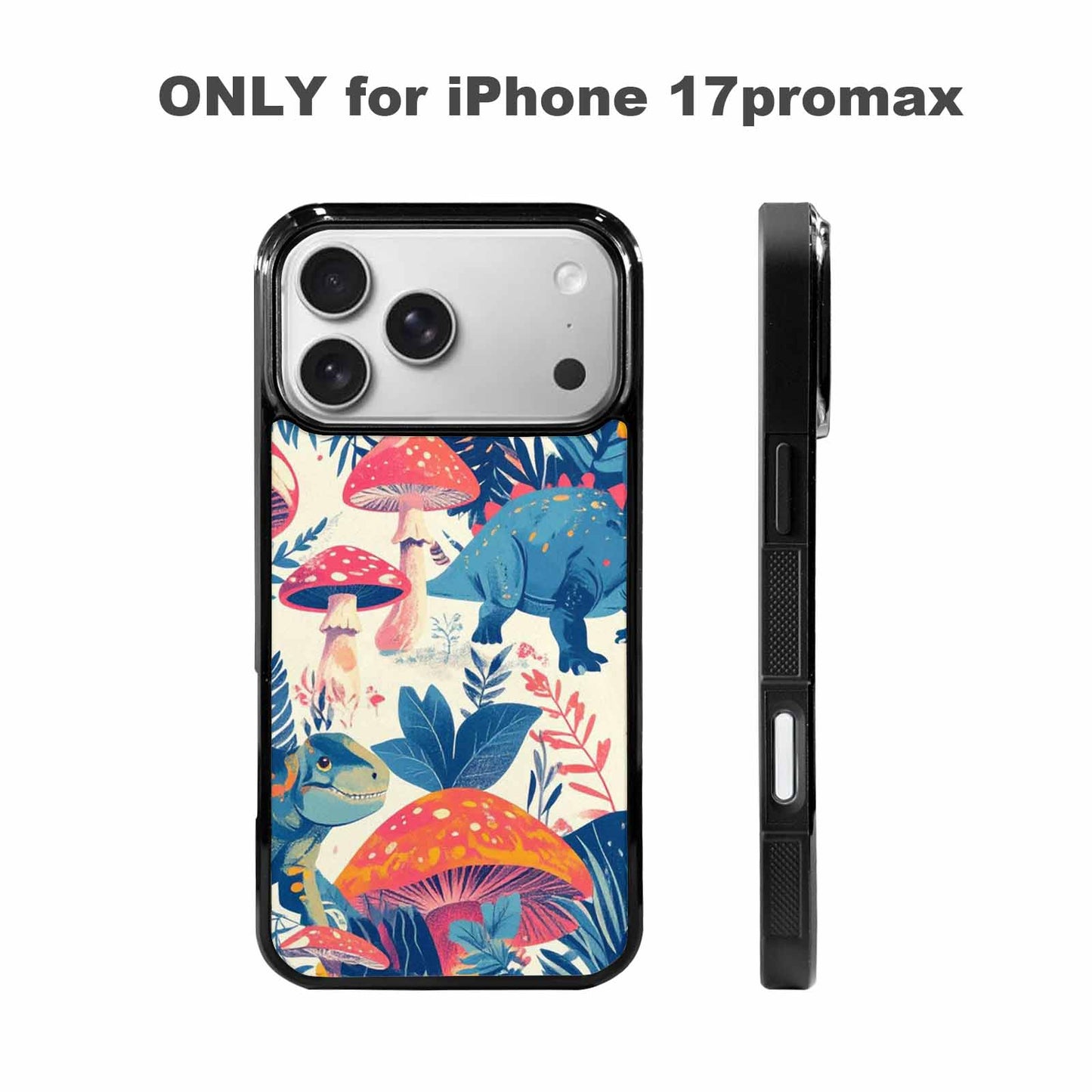 iPhone 17 Pro Max Case — Vintage Dinosaurs Mushroom Retro Vintage, Personalized Phone Case