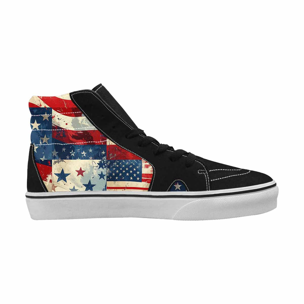 WOMEN'S American Flag Stars High Top Canvas Wallpaper Art Shoes