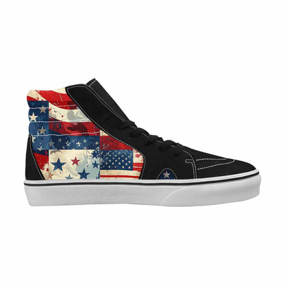WOMEN'S American Flag Stars High Top Canvas Wallpaper Art Shoes