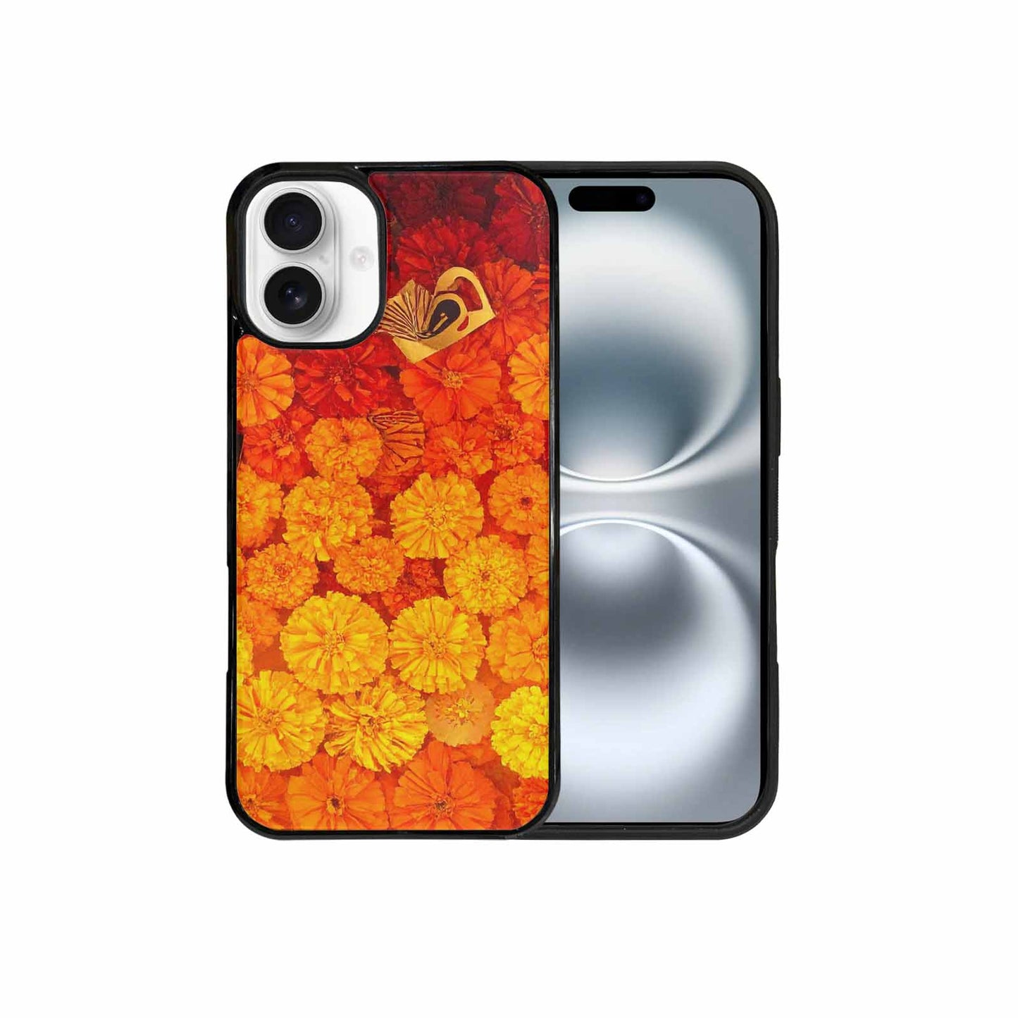 iPhone 16 Plus Case — Marigold Day Of The Dead Marigold, Custom Made Phone Cover