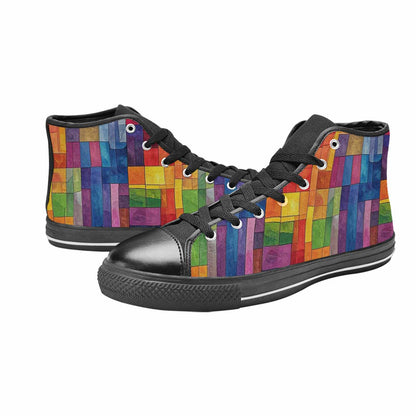 MEN'S Transgender Flag Color High Top Canvas Surreal Sneakers