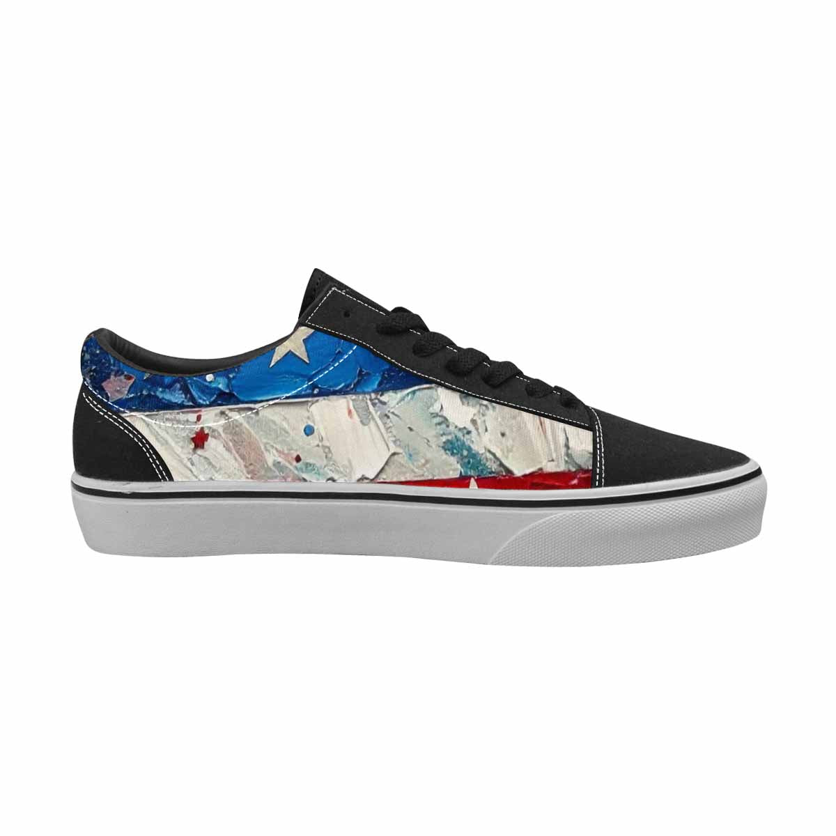 WOMEN'S Patriotic Stars Stripes Lace-Up Canvas Surreal Custom Shoes