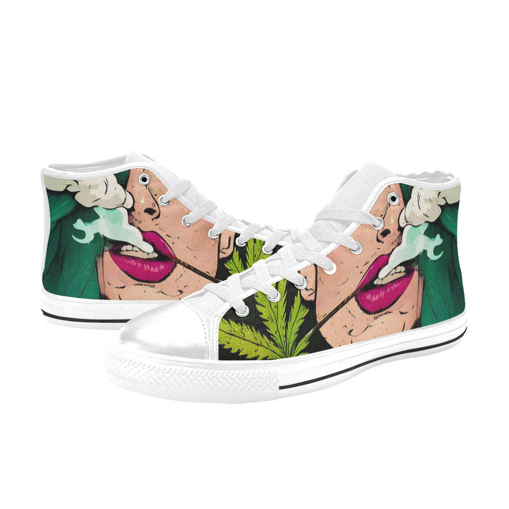 WOMEN'S Cc 420 Woman Weed High Top Canvas Cottagecore Custom Sneakers