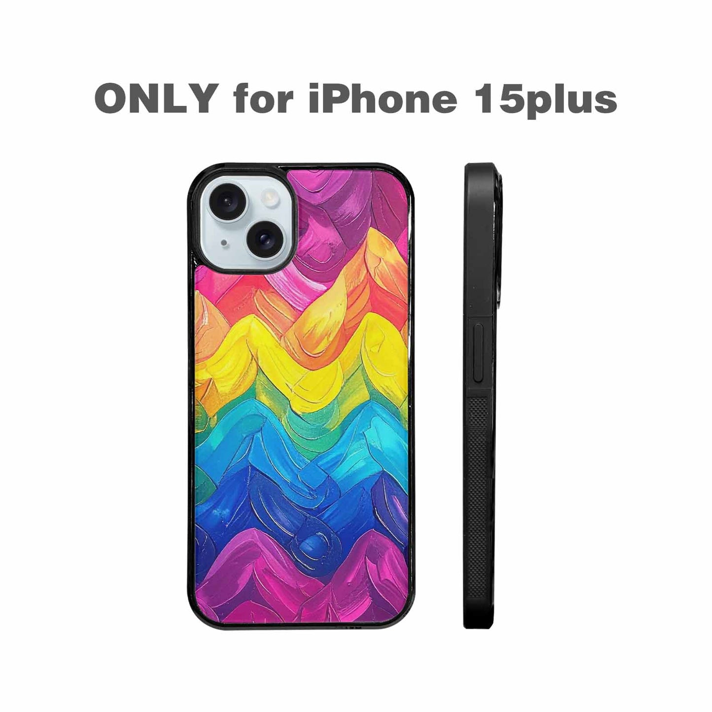 iPhone 15 Plus Case — Pansexual Flag Color Theme Small Rainbow, Unique Phone Case Design