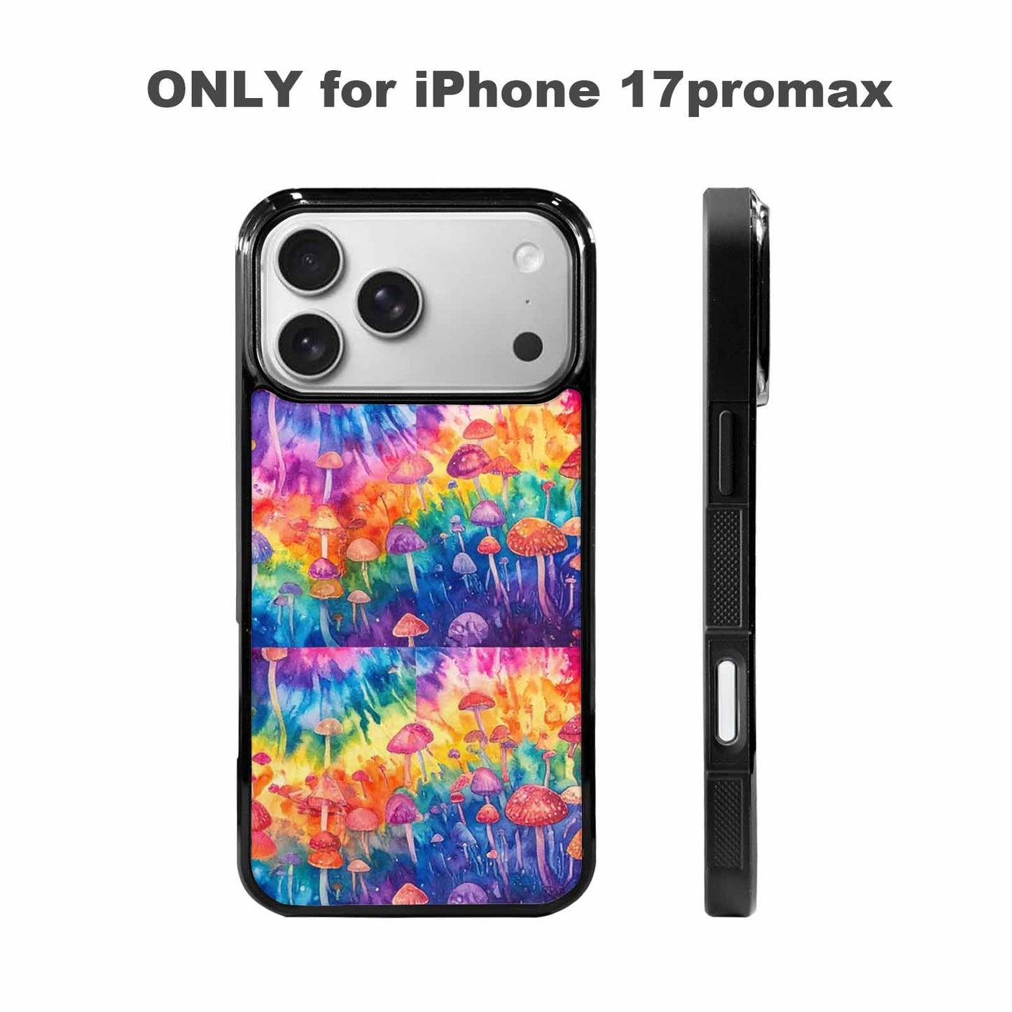 iPhone 17 Pro Max Case — Mushrooms Tie Dyemushrooms Pat Tie Dye, Custom Phone Case