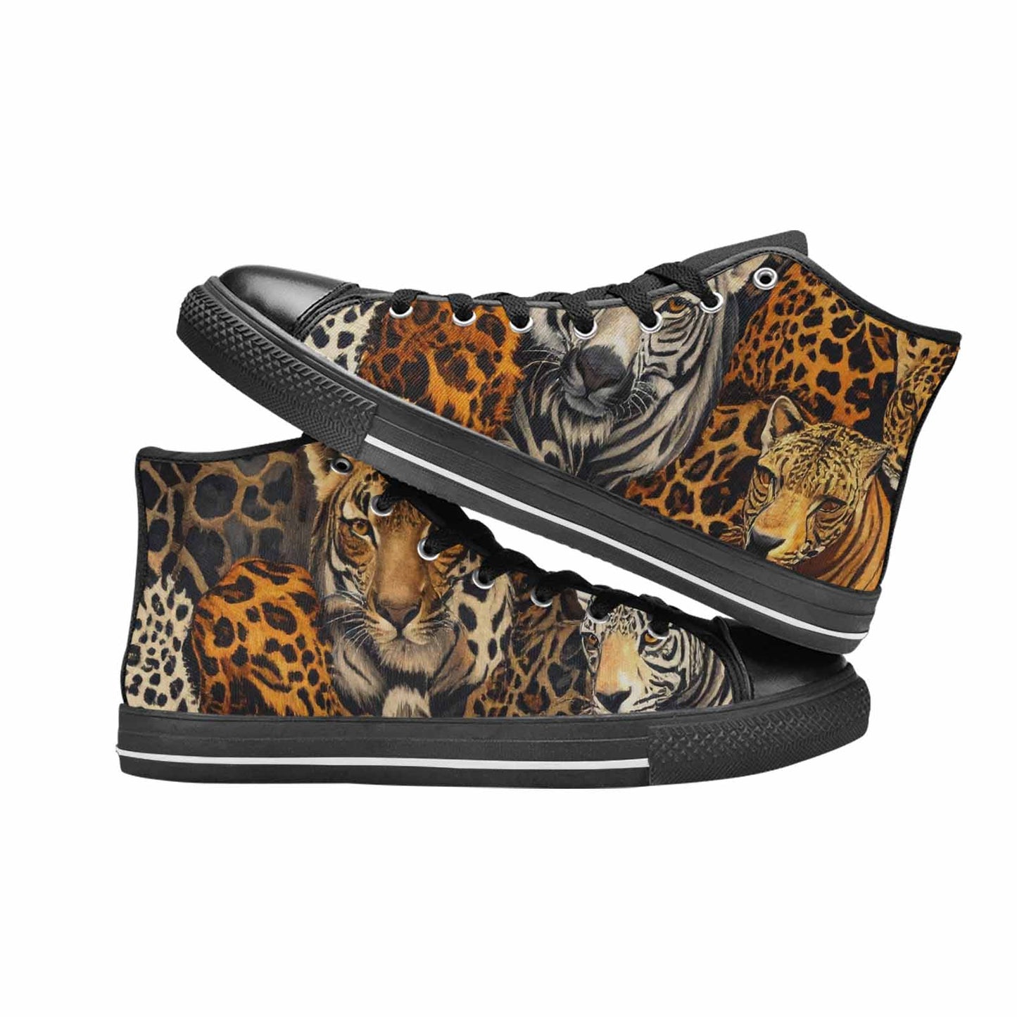 MEN'S Animal Print High Top Canvas Neon Fantasy Shoes