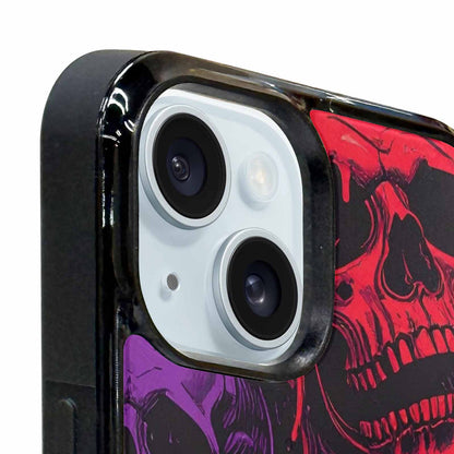 iPhone 15 Case — Red Purple Skeletons Neon Drip Melting, Custom Phone Case