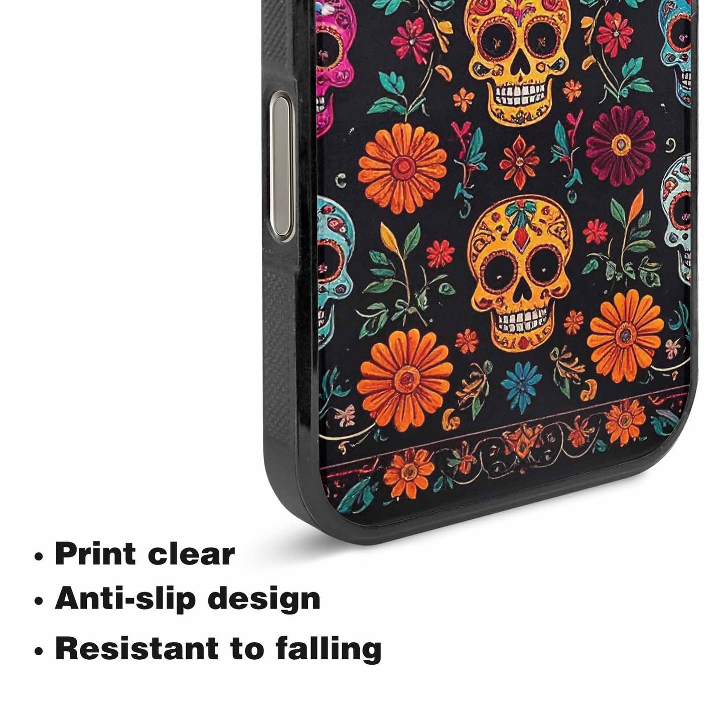 iPhone 16 Pro Max Case — Colorful Dia De Los Muertos Sugar, Custom Designed Case Cover