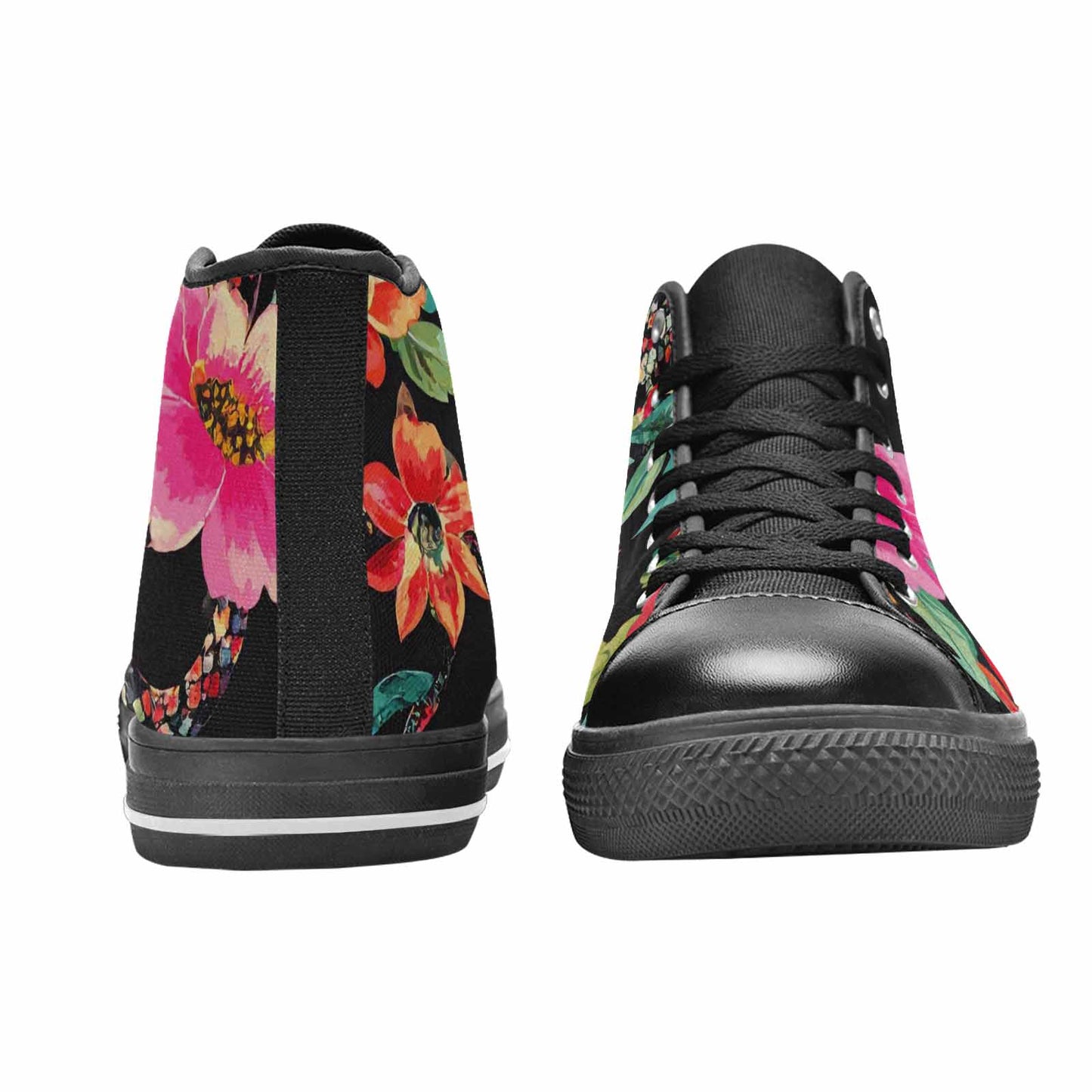 WOMEN'S Floral Snake Print High Top Canvas Cottagecore Shoes