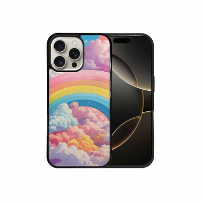 iPhone 16 Pro Max Case — Cloud And Rainbow Burst Pattern Hundreds, Unique Phone Case Design
