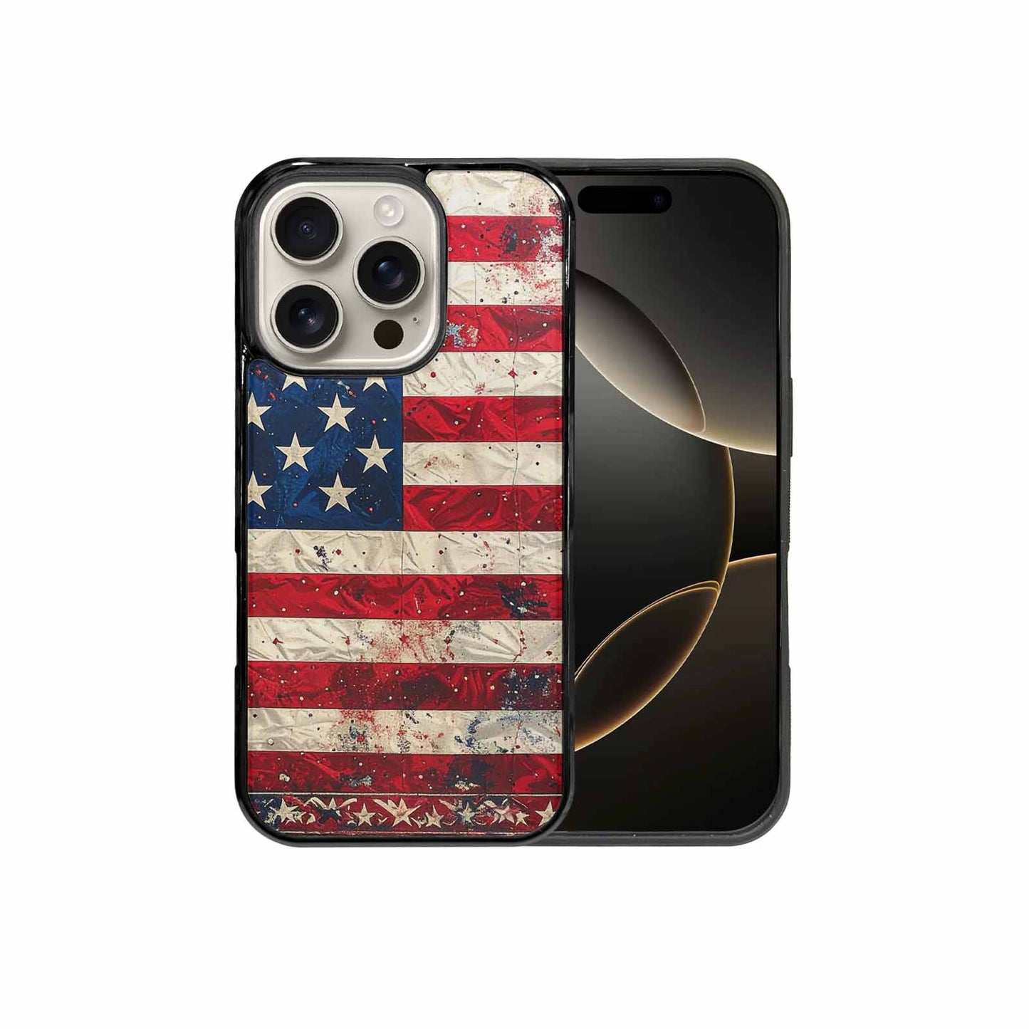 iPhone 16 Pro Case — American Flag Stars And Stripes Motif, Personalized Phone Case