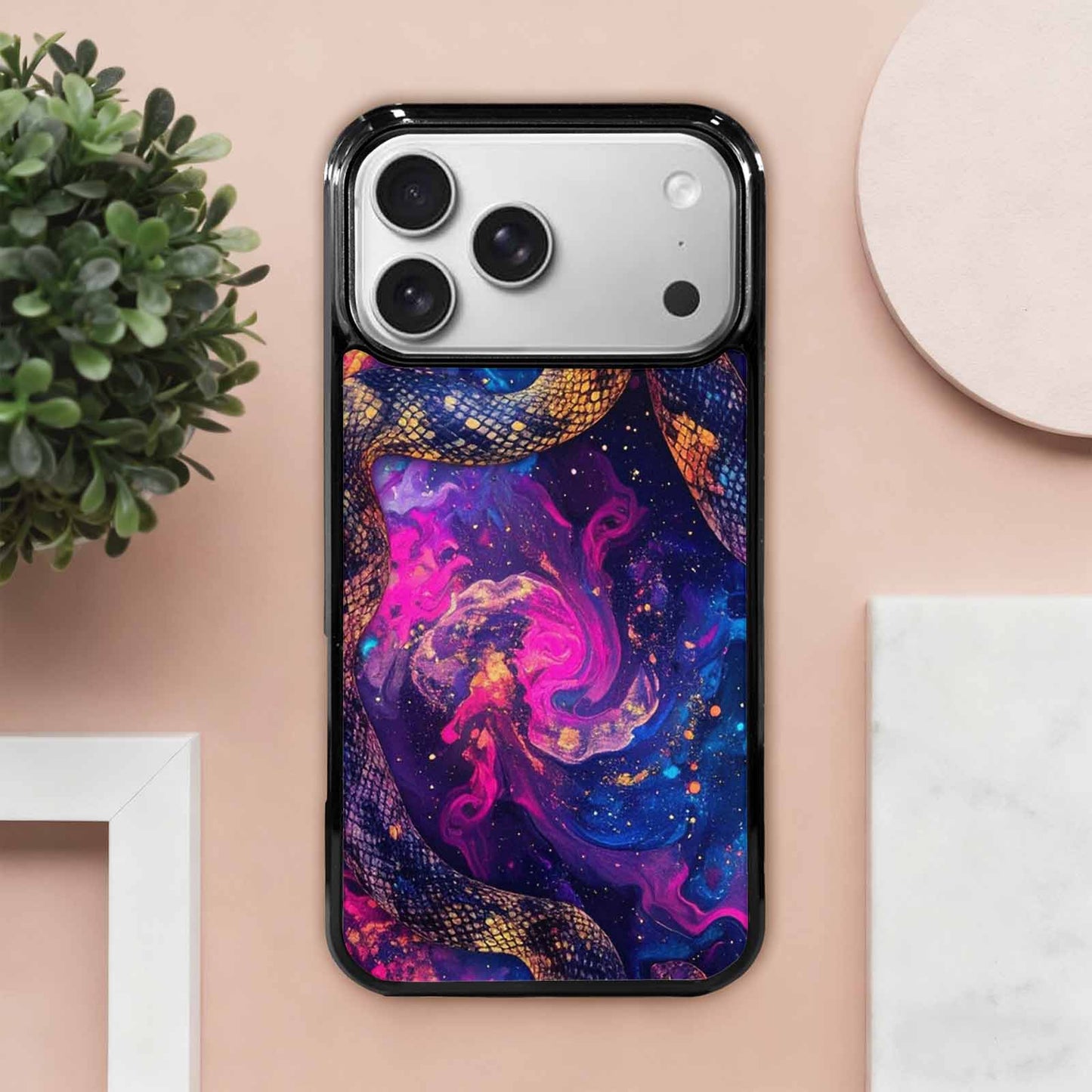 iPhone 17 Pro Max Case — Snake Print Galaxy Seamless Animal Print, Unique Phone Case Design