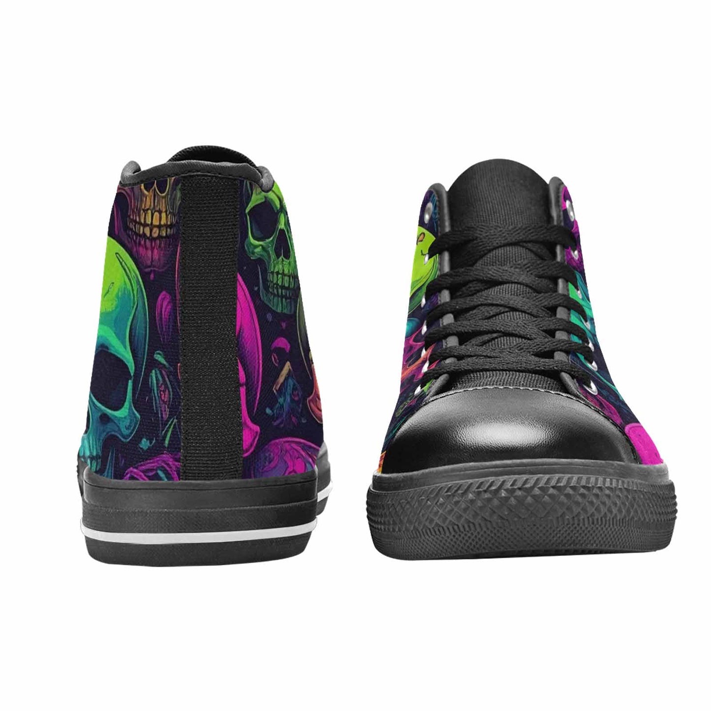 MEN'S Skulls - Neon High Top Canvas Neon Fantasy Sneakers
