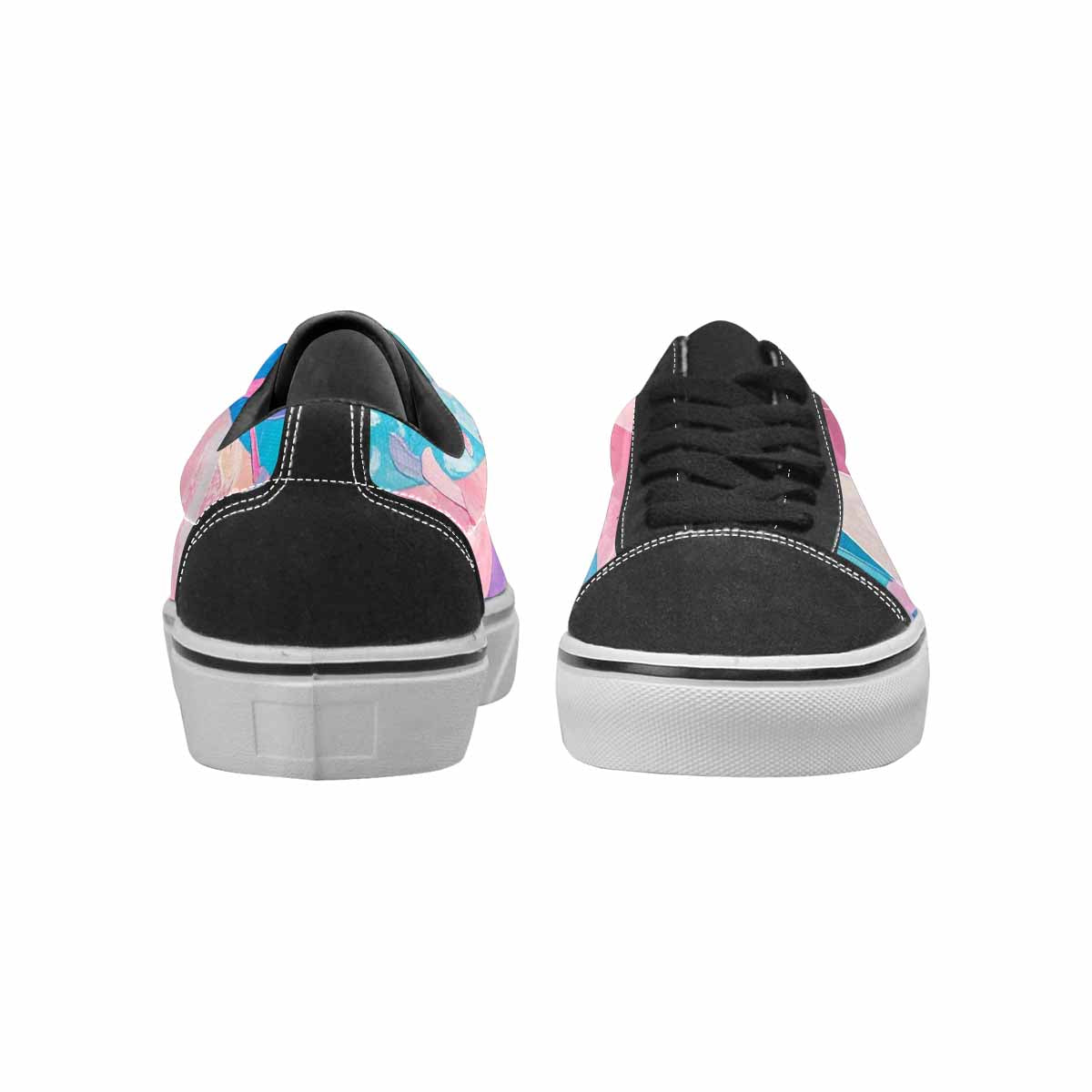 WOMEN'S Transgender Pride Flag Lace-Up Canvas Neon Fantasy Custom Shoes
