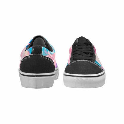 WOMEN'S Transgender Pride Flag Lace-Up Canvas Neon Fantasy Custom Shoes
