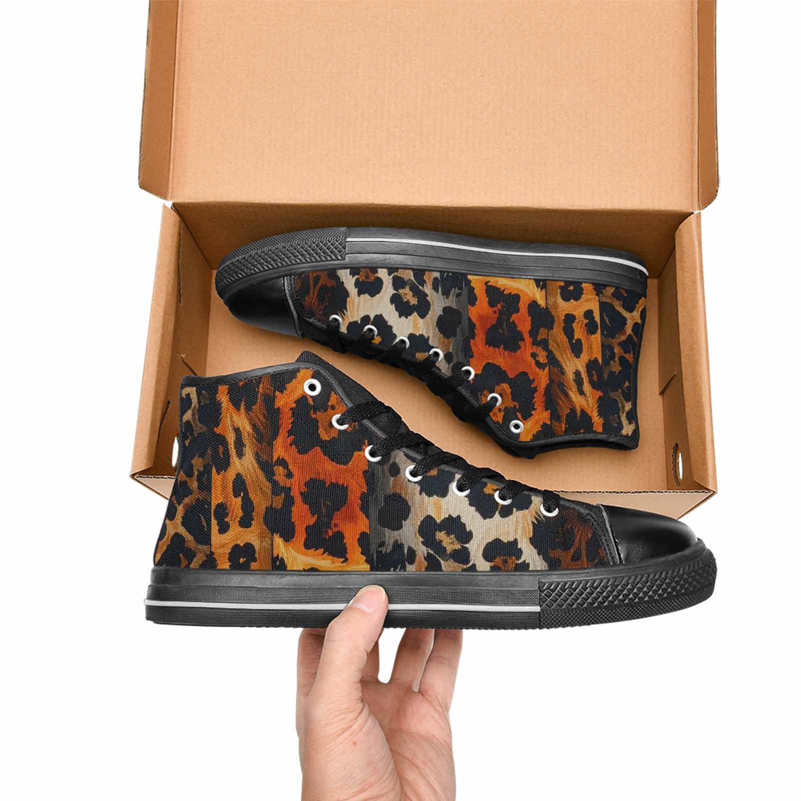MEN'S Animal Print High Top Canvas Dark Academia Custom Sneakers
