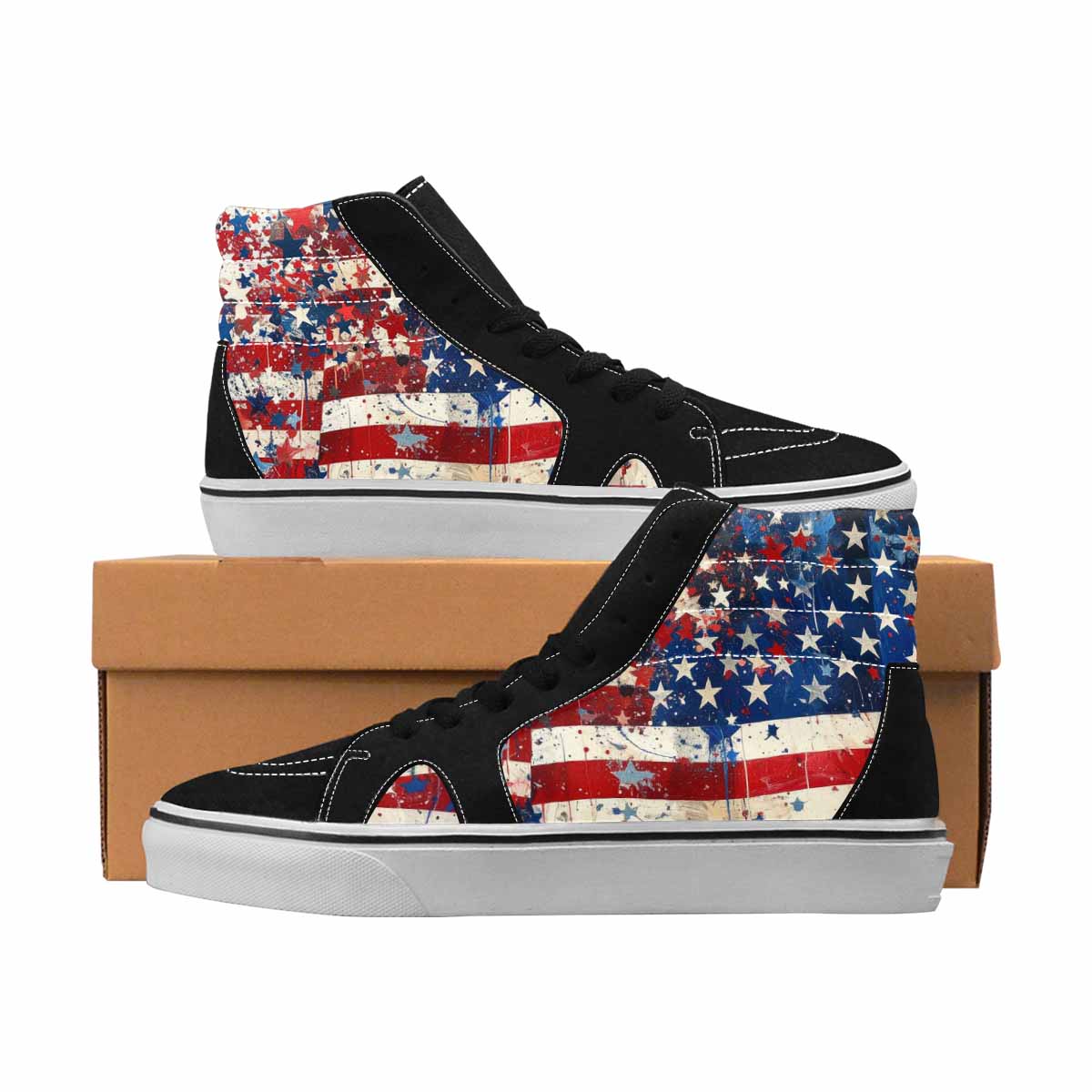 MEN'S Patriotic High Top Canvas Statement Dark Academia Custom Print Sneakers