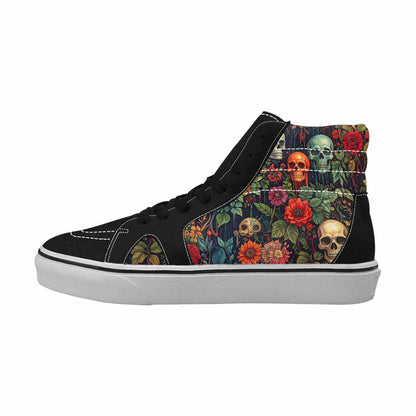 MEN'S Skulls  Botanical Skulls High Top Canvas Vivid Custom Sneakers