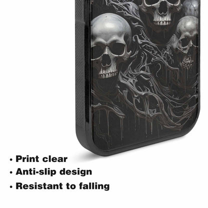 iPhone 15 Plus Case — Grey Dark Black And Grey Tones, Custom Designed Case Cover