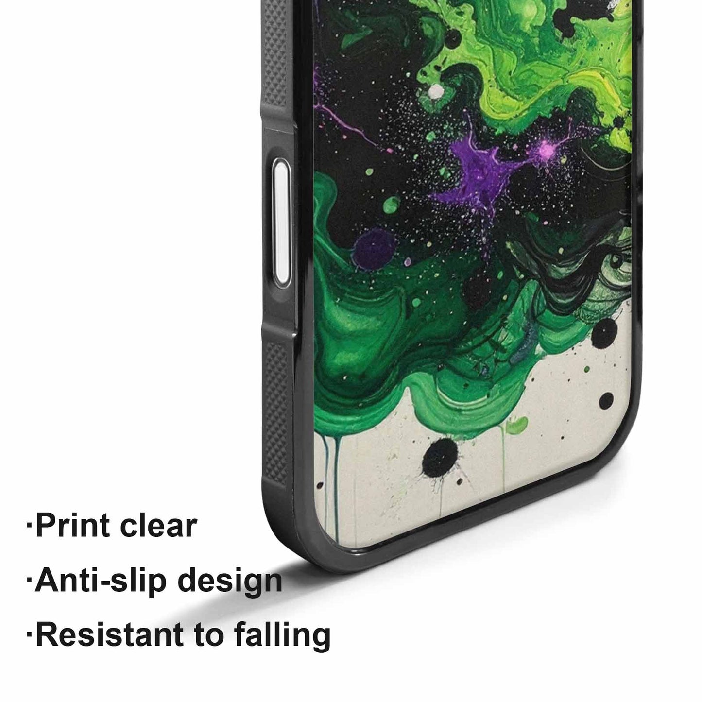 iPhone 17 Case — Black &amp; Green Ink Galaxy Space, Custom Designed Case Cover