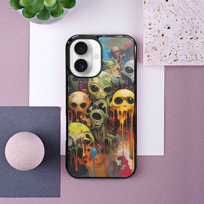 iPhone 16 Case — Aliens Camomelting Aliens Patt, Customized Protective Case