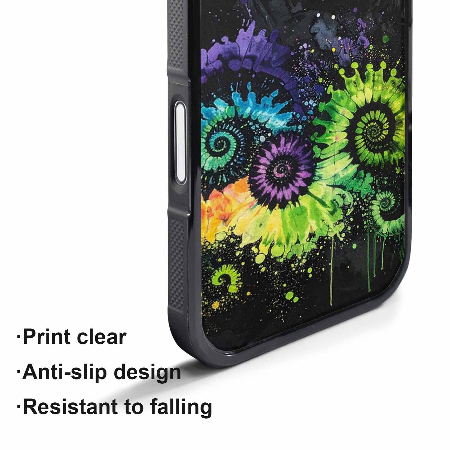 iPhone 17 Pro Case — Black Green Ink Tie Dye Tie, Custom Print Case Cover