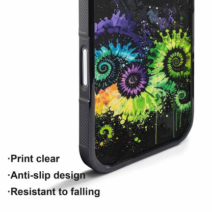 iPhone 17 Pro Case — Black Green Ink Tie Dye Tie, Custom Print Case Cover