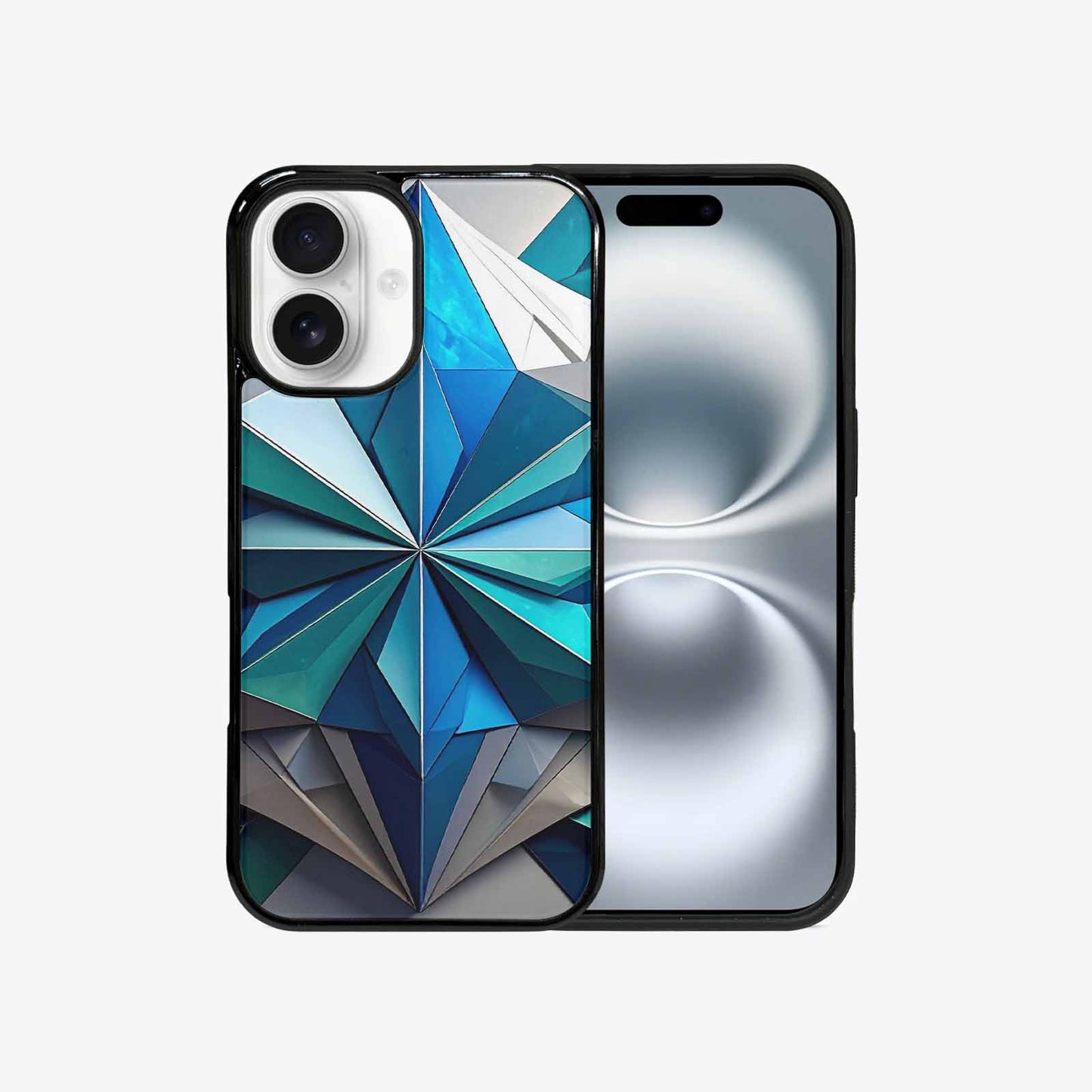 iPhone 16 Case — Geometric Origami Art Pattern, Custom Phone Case