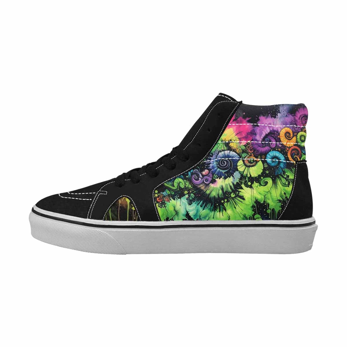MEN'S Tie High Top Canvas Kaleidoscope Custom Sneakers