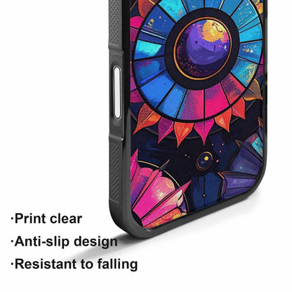 iPhone 17 Case — Iridescent Fantasy Sun Original Art, Custom Made Phone Cover