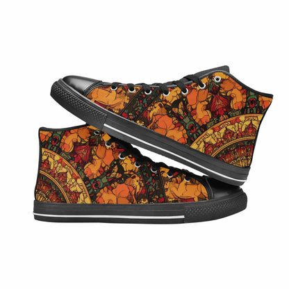 WOMEN'S Mandala Lions High Top Canvas Aesthetic Custom Sneakers