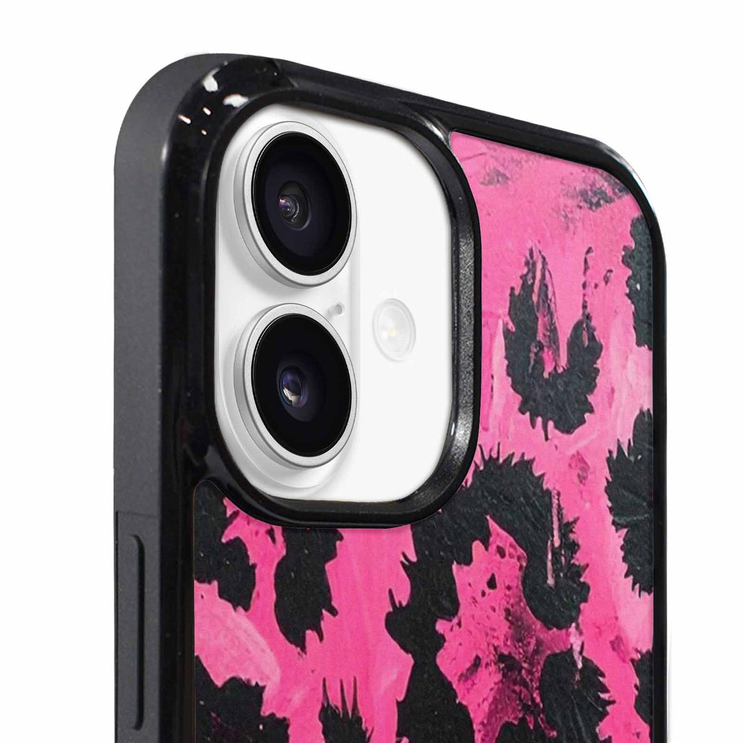 iPhone 17 Case — Black &amp; Pink Ink Animal Print, Custom Print Case Cover