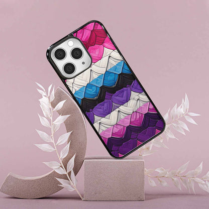 iPhone 15 Pro Max Case — Genderfluid Flag Color Theme Small Rainbow, Personalized Phone Case