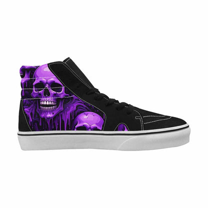 MEN'S Monochrome Purple Skeletons × High Top Canvas Wallpaper Art Sneakers