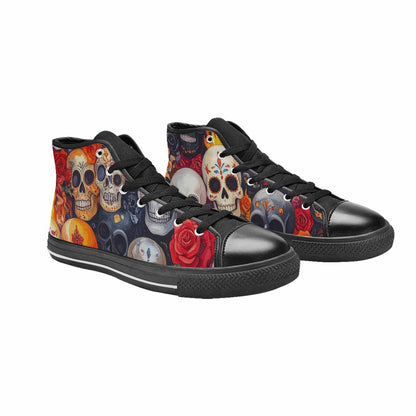 WOMEN'S Skull High Top Canvas Y2K Sneakers