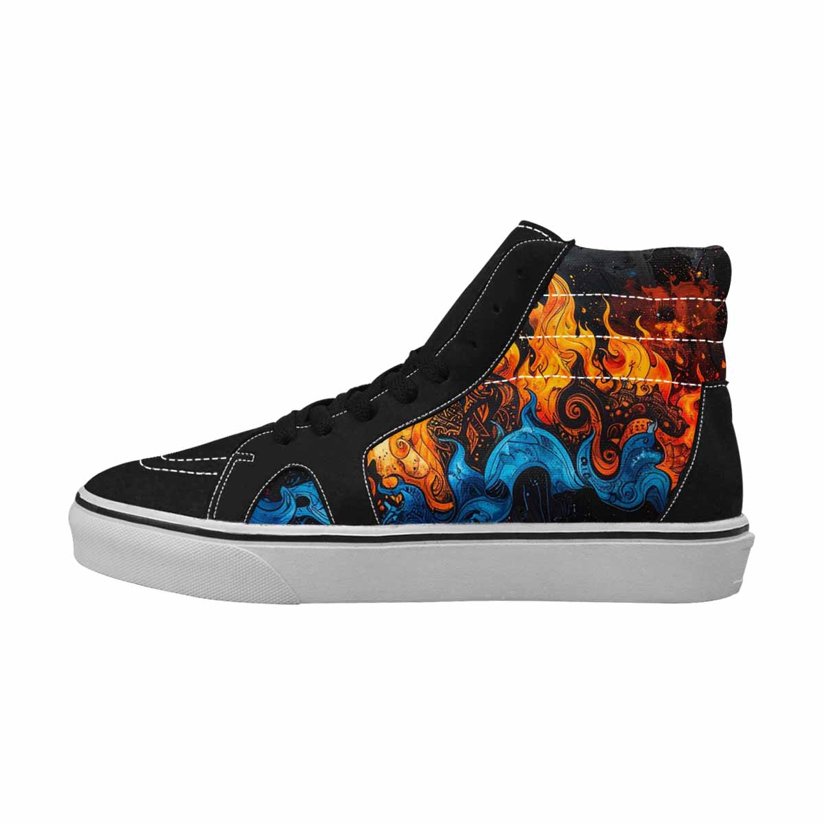 MEN'S Flame Burst High Top Canvas Vivid Sneakers