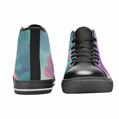 MEN'S Surrealist Dreamscape High Top Canvas Vibrant Chaos Sneakers
