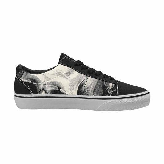 WOMEN'S Skulls Roses Pen Ink Canvas Lace-Up Aesthetic Custom Shoes