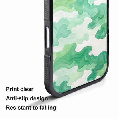 iPhone 17 Air Case — Camo Mint Green White Camo, Custom Printed Phone Case