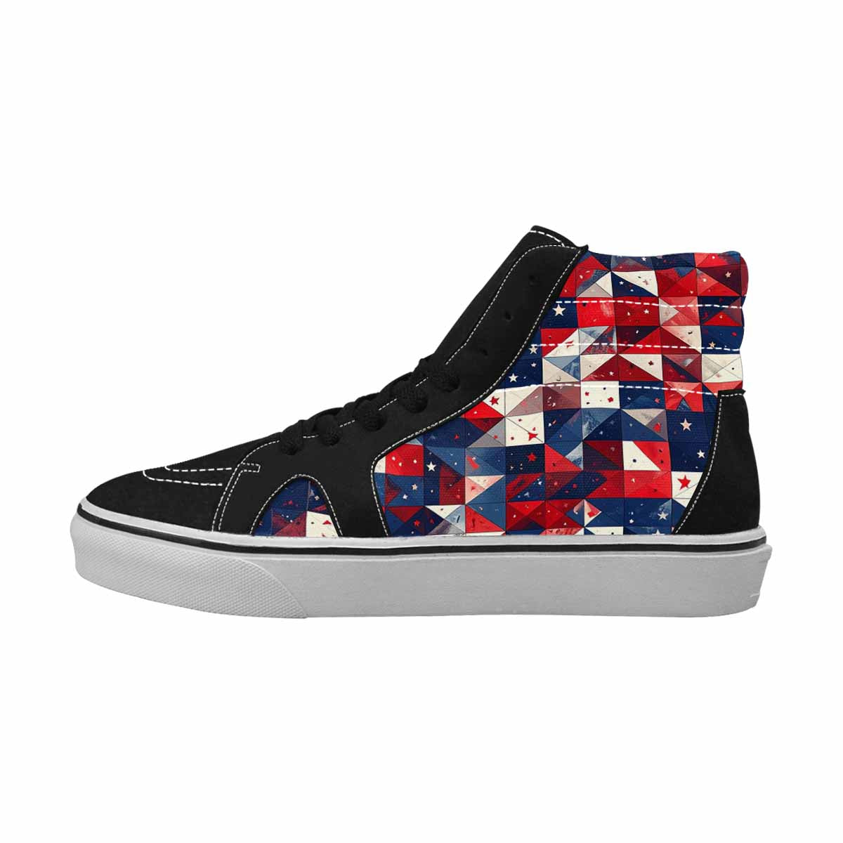 WOMEN'S American Flag Stars High Top Canvas Vibrant Chaos Custom Shoes
