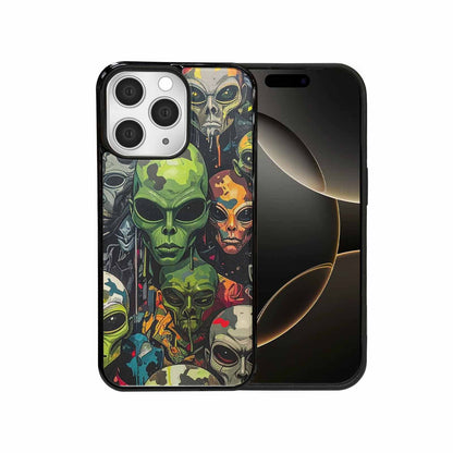 iPhone 15 Pro Max Case — Aliens Camo Aliens Pattern Hundreds Of, Custom Designed Case Cover