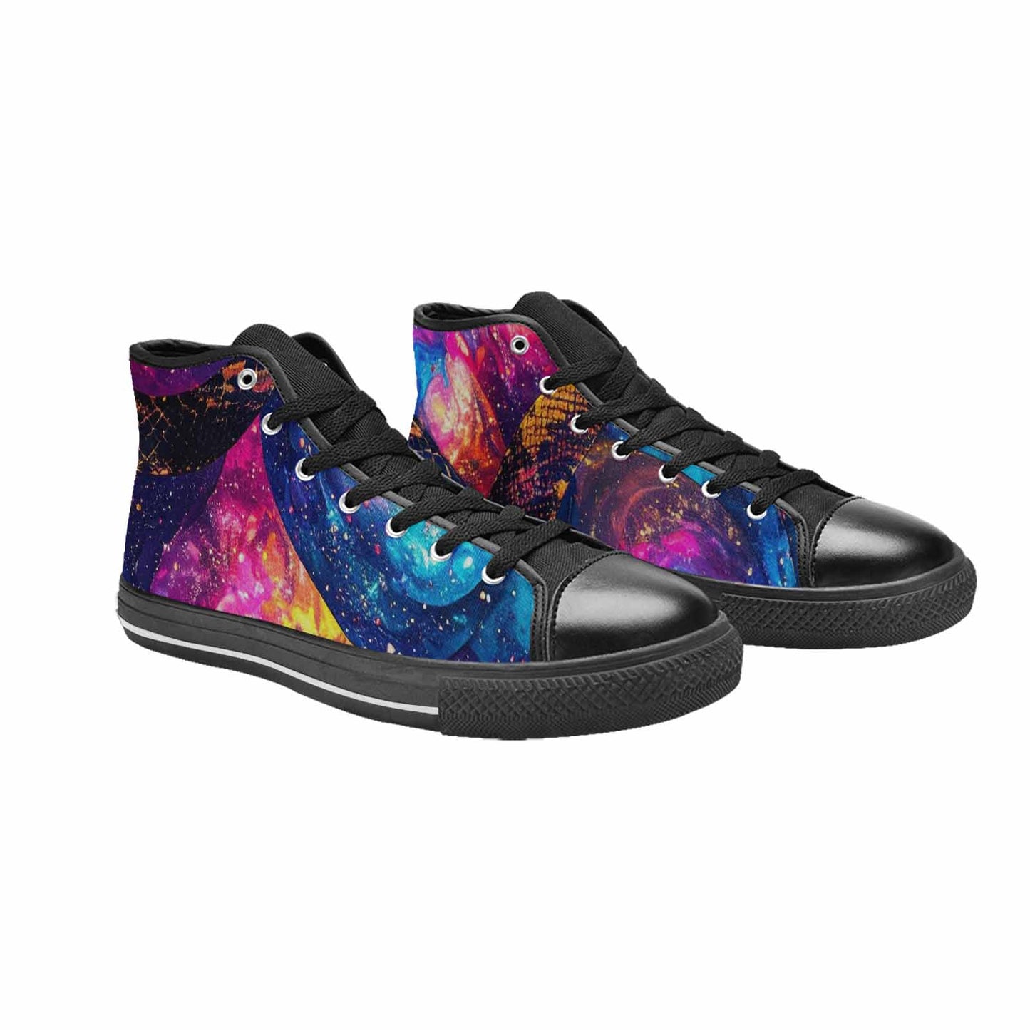 MEN'S Galaxy Snake Print High Top Canvas Surreal Shoes