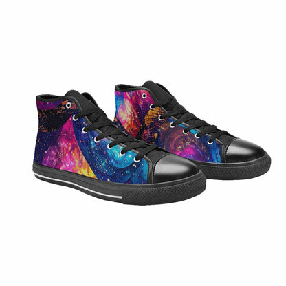MEN'S Galaxy Snake Print High Top Canvas Surreal Shoes