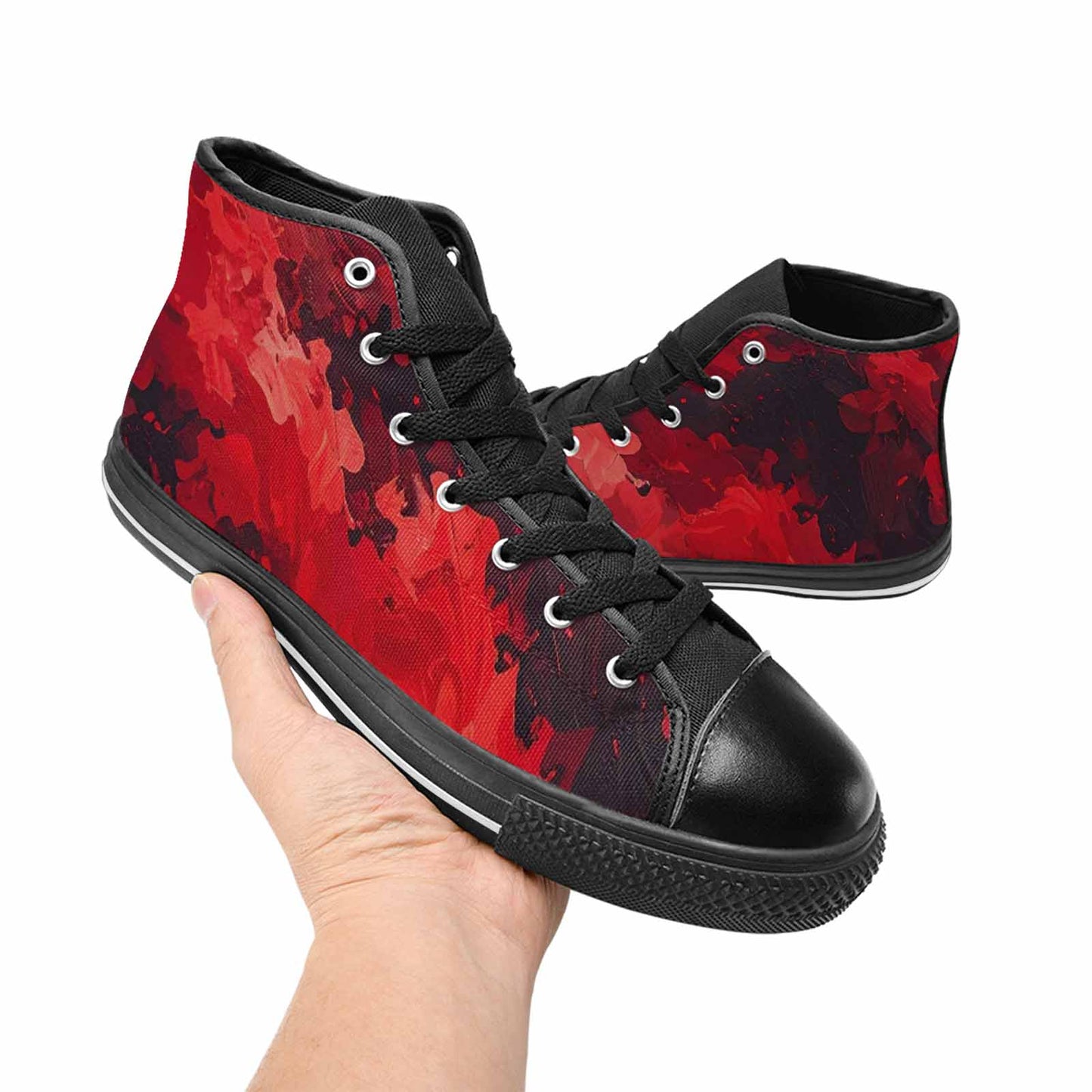 WOMEN'S Military Camouflage Blotch High Top Canvas Vibrant Chaos Custom Shoes