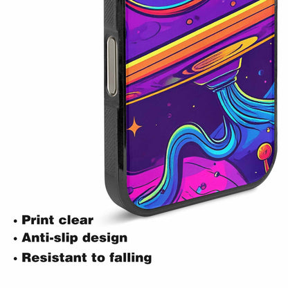 iPhone 16 Pro Case — Alien Ufo Cartoon Art Pattern Groovy, Custom Printed Phone Case