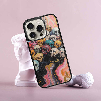 iPhone 16 Pro Case — Skulls Marbleskulls Pattern, Custom Designed Case Cover