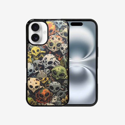 iPhone 16 Case — Aliens Camo Aliens Pattern Hundreds Of, Unique Phone Case Design