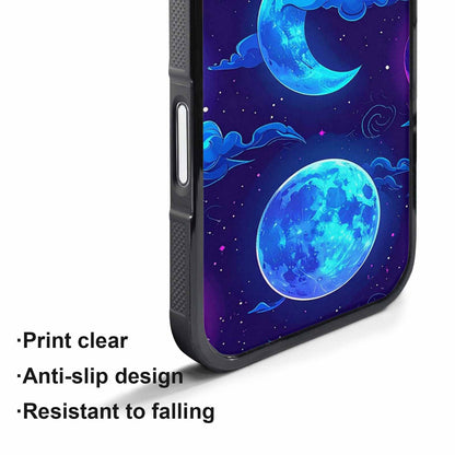 iPhone 17 Pro Case — Neon Winter Moon Seamless Cartoon Cute, Custom Made Phone Cover